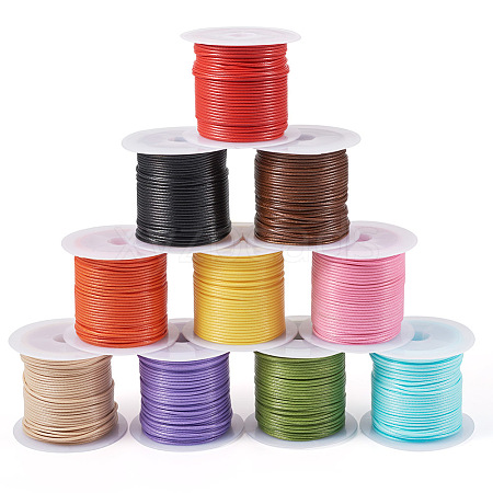  10 Rolls 10 Colors Waxed Polyester Cords YC-TA0001-04-1