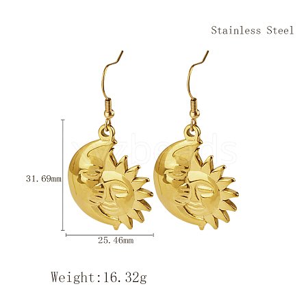 Stylish Stainless Steel Sun Dangle Earrings for Women NI1650-1-1