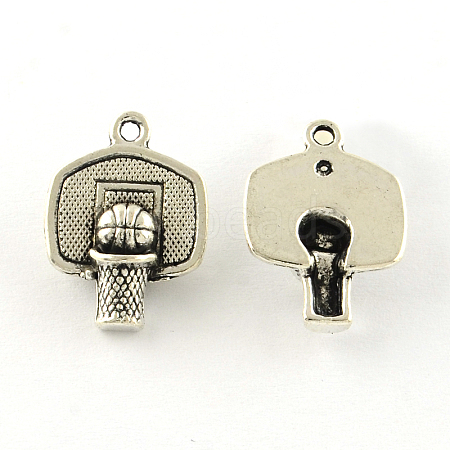 Basketball Tibetan Style Alloy Pendants TIBEP-R344-08AS-LF-1