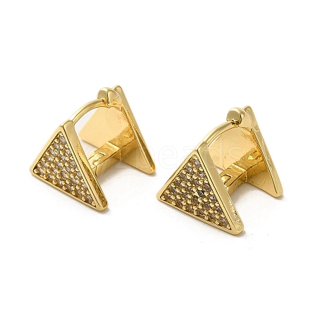 Golden Brass Micro Pave Cubic Zirconia Hoop Earrings EJEW-C073-04B-G-1
