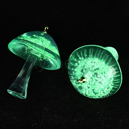 Luminous Epoxy Resin Mushroom Pendants RESI-C054-01F-1