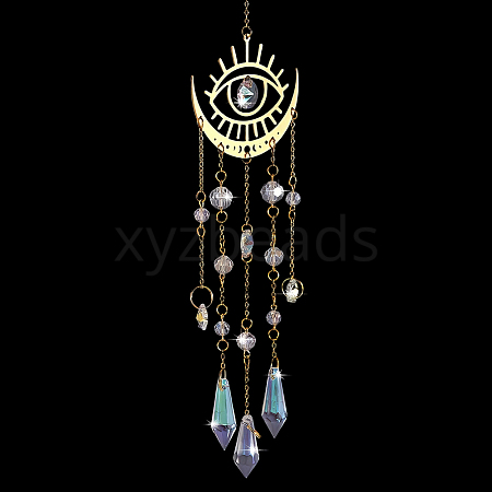 1Pc Metal Moon Hanging Ornaments AJEW-CN0004-04A-1