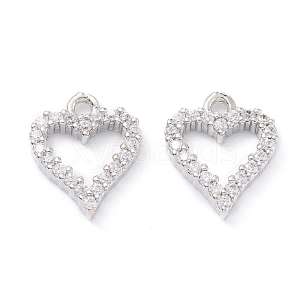Rack Plating Brass Micro Pave Cubic Zirconia Charms X-ZIRC-C026-08P-1