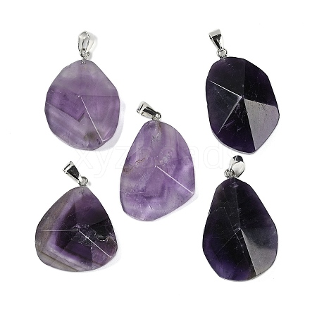 Natural Amethyst Pendants G-C140-06C-1