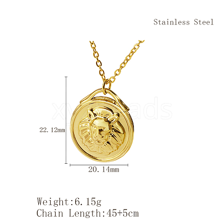 Stylish Stainless Steel Lion Pendant Necklaces for Women TW3912-2-1