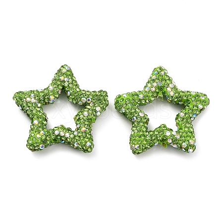 Star Shape Polymer Clay Rhinestone Beads CLAY-NH0001-06I-1