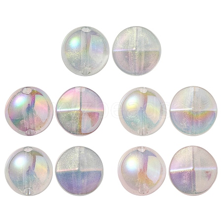 UV Plating Luminous Transparent Acrylic Beads OACR-P010-05-1