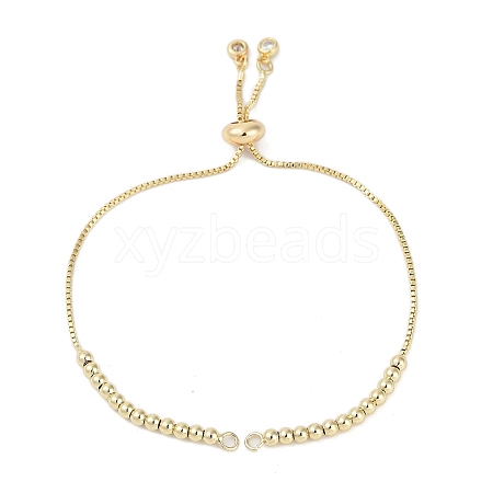 Rack Plating Brass Clear Cubic Zirconia Slider Bracelet Making KK-H509-01G-1