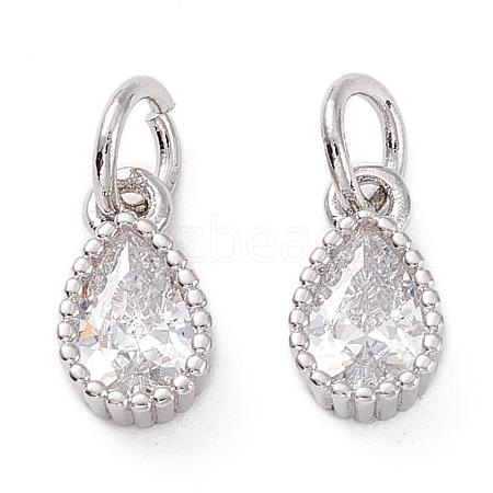 Brass Micro Pave Cubic Zirconia Charms ZIRC-E145-76P-1