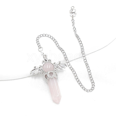 Natural Rose Quartz Dowsing Pendulum Big Pendants PW-WG53910-05-1