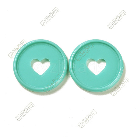 Heart Plastic Loose Leaf Ring Round Binder Discs DIY-WH0304-348B-03-1