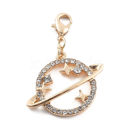 Alloy Rhinestone Pendant Decoration HJEW-P021-01F-G-1