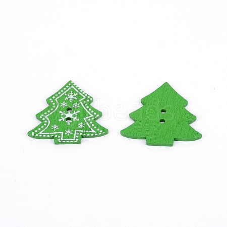 2-Hole Printed Wooden Buttons WOOD-WH0104-16-1