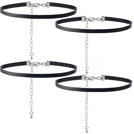 4Pcs Leather Choker Necklaces NJEW-SC0001-69-1