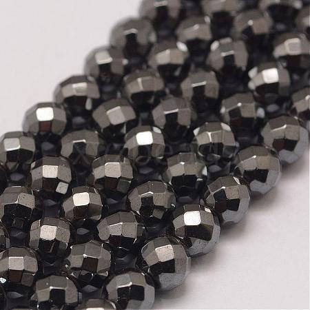 Grade AA Magnetic Synthetic Hematite Bead Strands G-P258-10-8mm-1