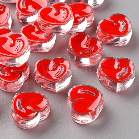 Transparent Enamel Acrylic Beads TACR-S155-004F-1