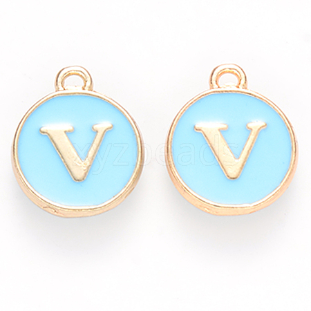 Golden Plated Alloy Enamel Charms ENAM-S118-04V-1