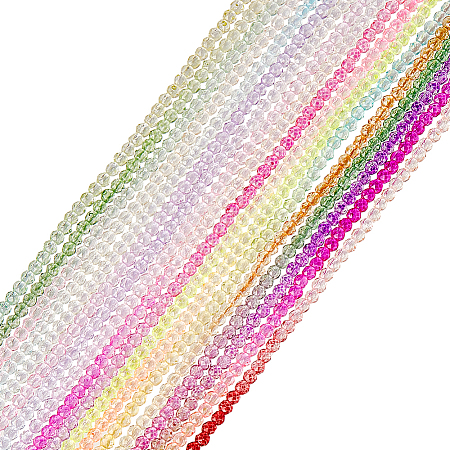   18 Strands 18 Colors Transparent Gradient Color Glass Beads Strands GLAA-PH0002-95-1