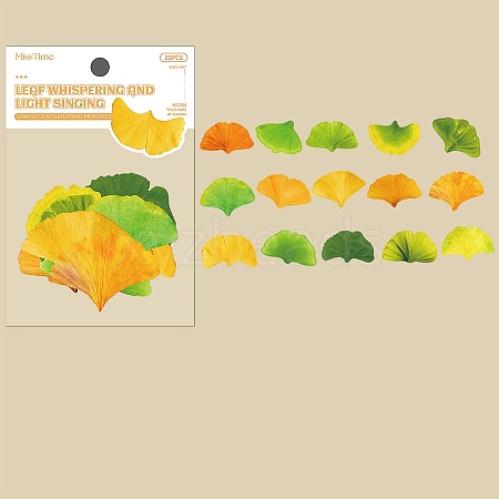 Pick Light Plant Copper Plate Sticker Leaf Language Light Song Series Natural Hand Account Material DIY 30 Pieces 8 Options PW-WG01F30-07-1