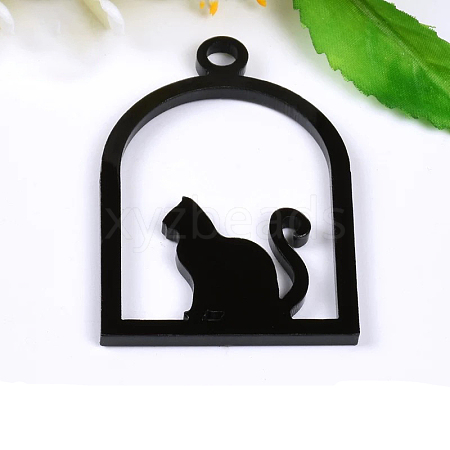 Acrylic Open Back Bezel Pendants SACR-WH0002-03-1