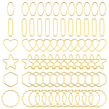 120Pcs 6 Styles Brass Linking Rings KK-PH0011-32-1