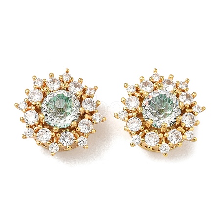 Brass Micro Pave Cubic Zirconia Beads KK-H526-15G-05-1
