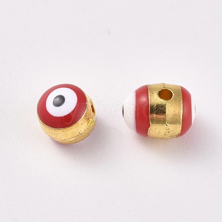 Alloy Enamel European Beads LS-ENAM-WH0047-14L-1