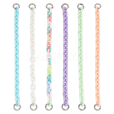 6Pcs 6 Colors Plastic Cable Chain Bag Strap FIND-WR0002-37-1