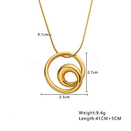 Stainless Steel Round Snake Chain Vortex Pendants Necklaces PW-WGD64D7-01-1