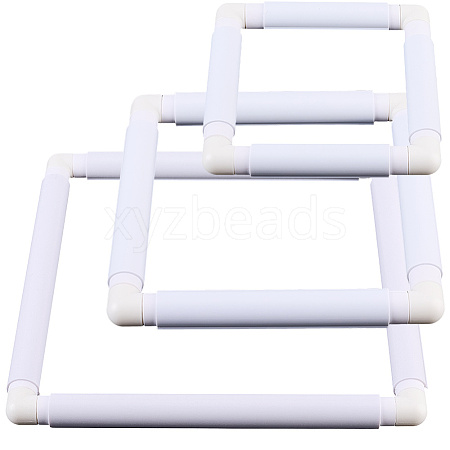 3 Stes 3 Styles Plastic Cross Stitch Embroidery Hoops DIY-CP0012-44C-1