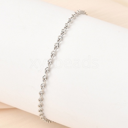 Brass Infinity Link Chain Bracelets for Women BJEW-F531-01P-1