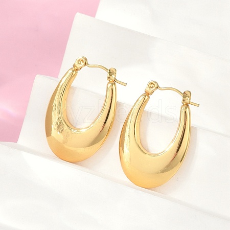 304 Stainless Steel Rhinestone Hoop Earrings for Women EJEW-U046-08A-G-1