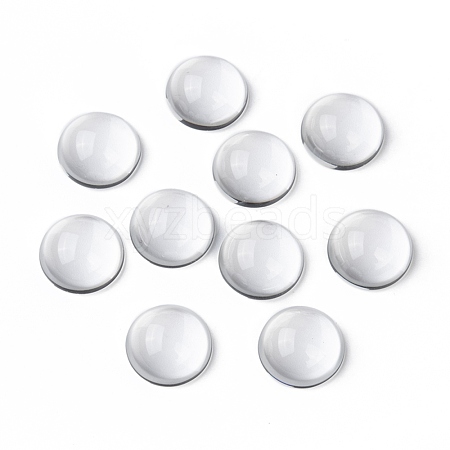 Transparent Half Round Glass Cabochons X-GGLA-R027-25mm-1