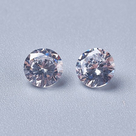 Cubic Zirconia Pointed Back Cabochons ZIRC-WH0001-B06-1