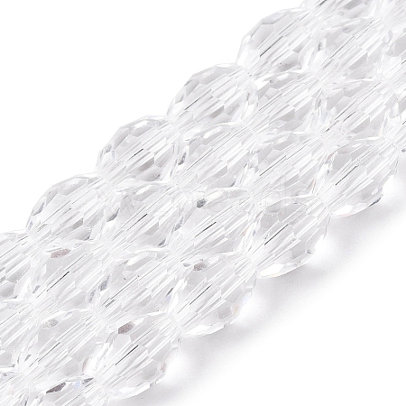 Transparent Glass Beads Strands EGLA-A037-T6x8mm-D01-1