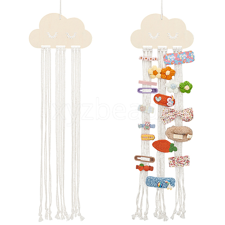 Cloud Wooden Hairpin Hair Clip Hanging Holder Storage Organizer WH-WG78846-01-1