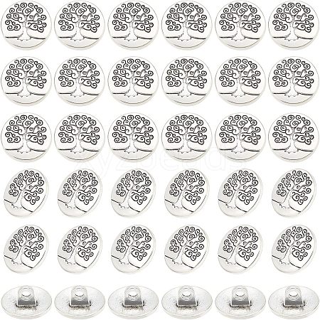 Olycraft 60Pcs Zinc Metal Alloy Shank Buttons FIND-OC0002-08-1