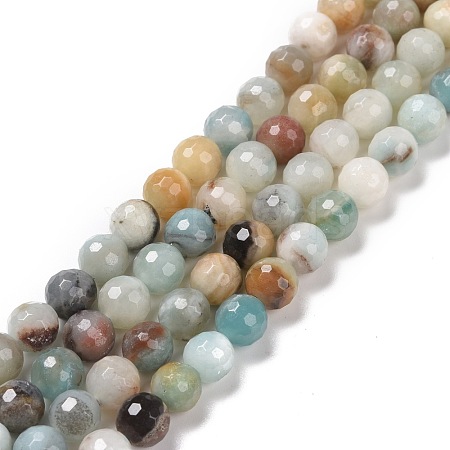 Natural Flower Amazonite Beads Strands G-E571-26B-1