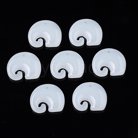 Imitation Jade Glass Pendants GLAA-S054-32B-1