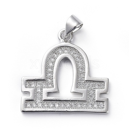 Brass Micro Pave Cubic Zirconia Pendants ZIRC-G157-01B-01P-1