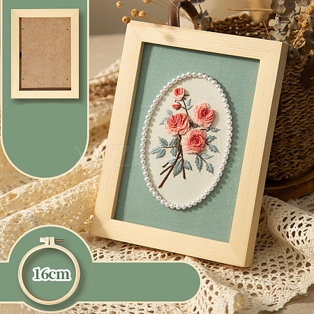 DIY Flower Pattern Photo Frame Stand Embroidery Kits PW-WG000E9-02-1