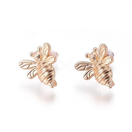 Brass Stud Earring Findings KK-F809-13KCG-1