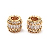 Column Brass Micro Pave Clear Cubic Zirconia Beads KK-S394-02A-2