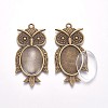 Vintage Adjustable Iron Owl Finger Ring Settings and Alloy Cabochon Bezel Settings FIND-X0010-04AB-3