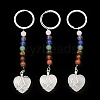 Natural Quartz Crystal Heart Keychain G-Z033-11P-02-1