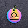 Rainbow Color Ion Plating(IP) 201 Stainless Steel Charms STAS-Q201-JN166-7-1