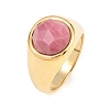 304 Stainless Steel Natural Rhodochrosite Finger Rings RJEW-F203-02G-02-4