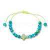 Synthetic Ocean White Jade Braided Beaded Bracelets BJEW-JB11016-03-1