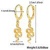 925 Sterling Silver Snake Dangle Hoop Earrings YL4758-2-3