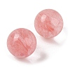 Cherry Quartz Glass No Hole Sphere Beads G-K353-04D-21-2